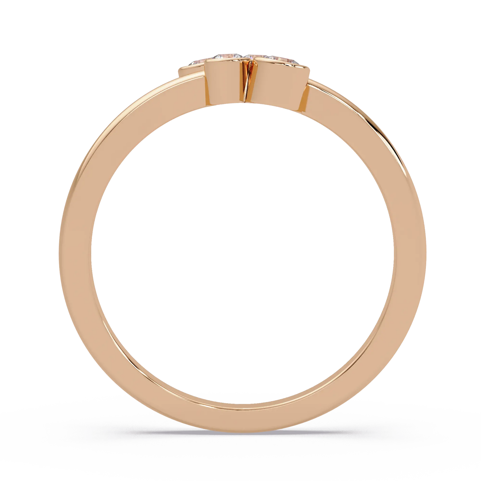 Round Lab Grown Diamond Minimalist Wedding Band for Women & Bezel Set Open Cluster Ring
