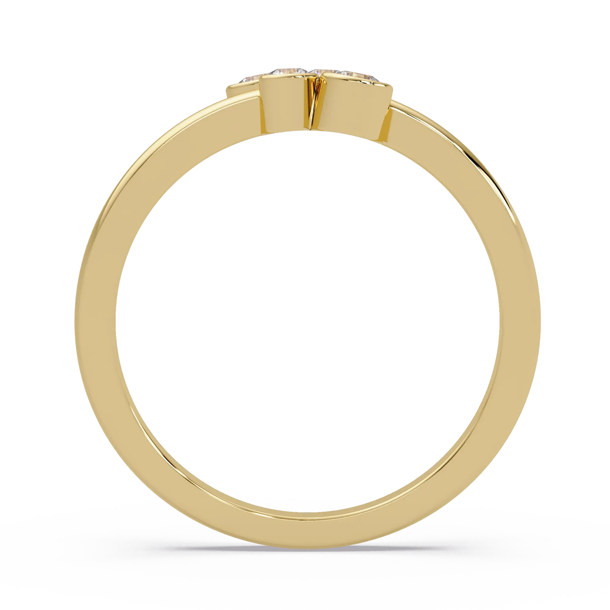 Round Lab Grown Diamond Minimalist Wedding Band for Women & Bezel Set Open Cluster Ring