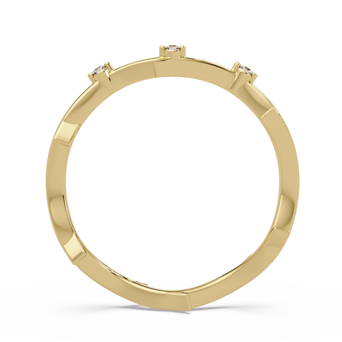 Round Lab Grown Diamond Twisted Vine Wedding Band Nature Inspired Curved Stackable Ring