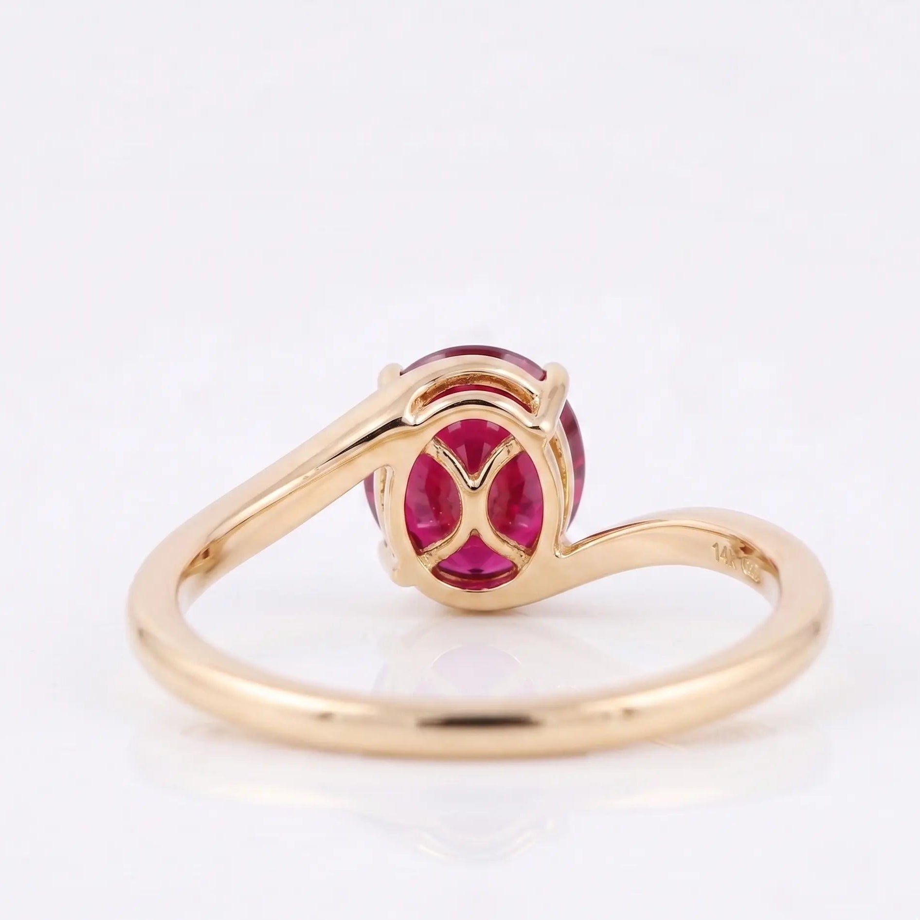 Round Red Ruby Solitaire Ring for Anniversary and Engagement