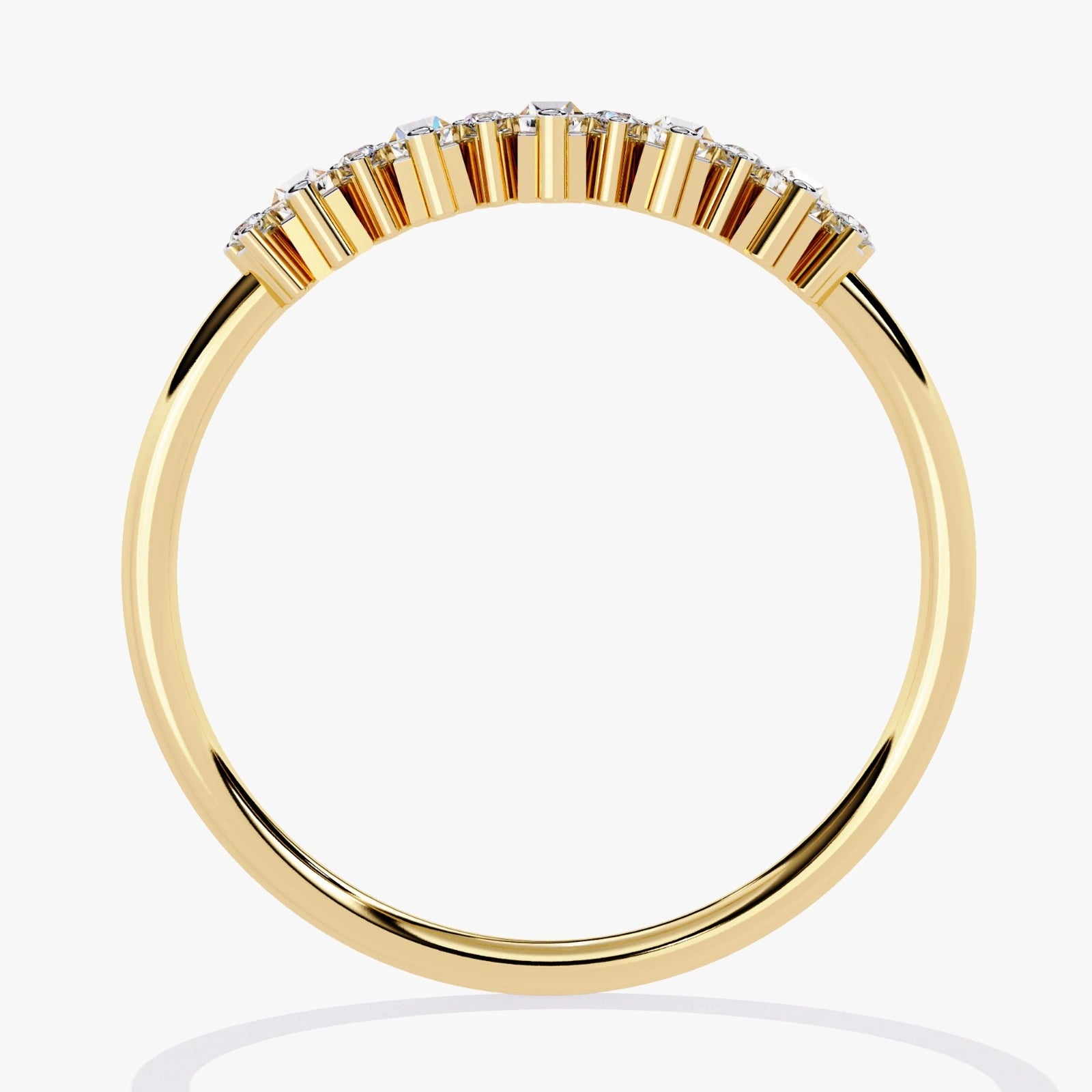 Stackable Lab Grown Diamond Wedding Band with Baguette Cut Stones
