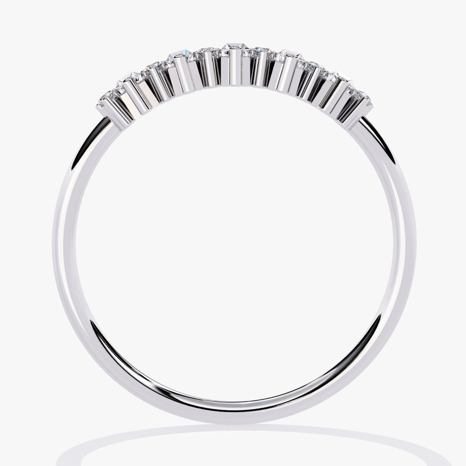 Stackable Lab Grown Diamond Wedding Band with Baguette Cut Stones
