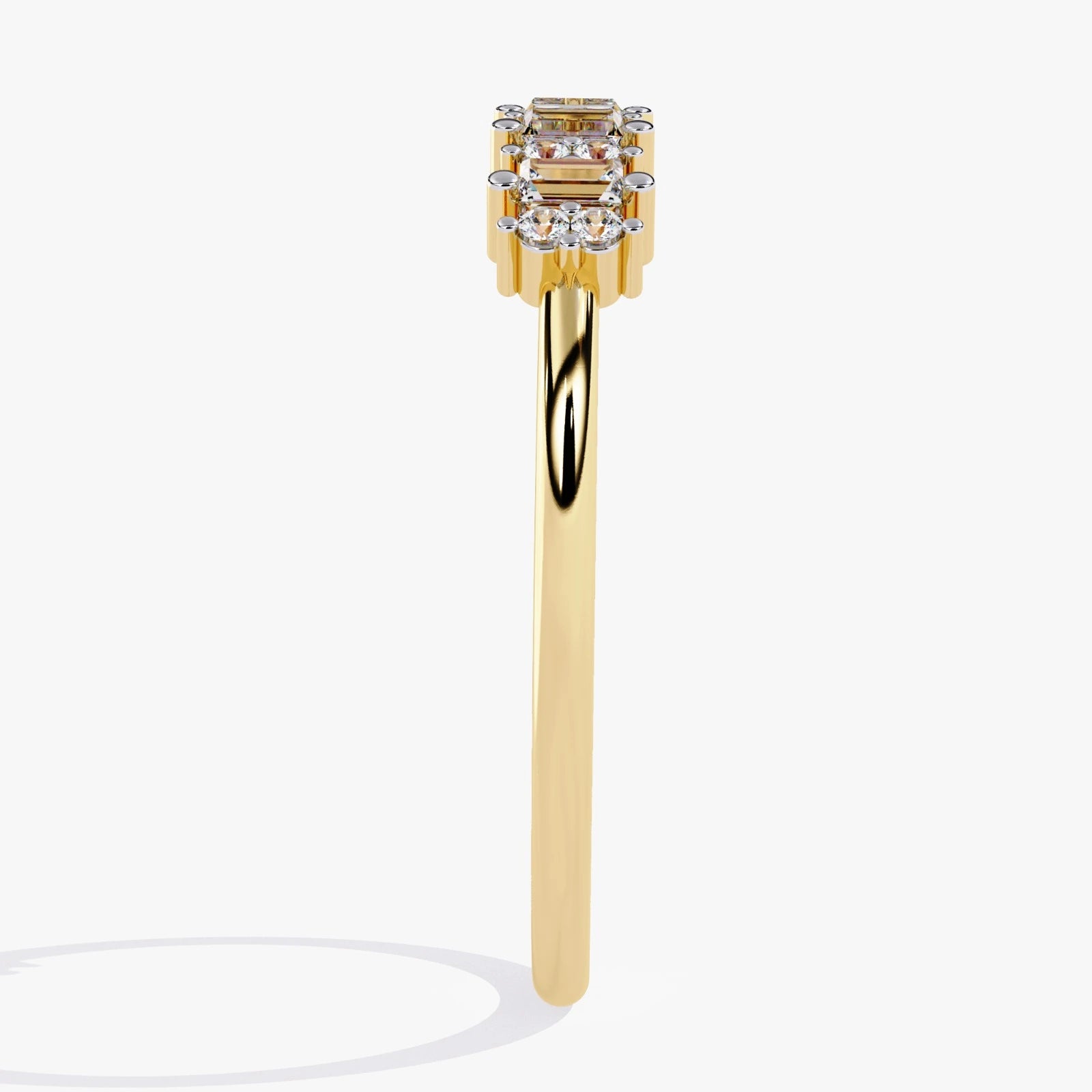 Stackable Lab Grown Diamond Wedding Band with Baguette Cut Stones
