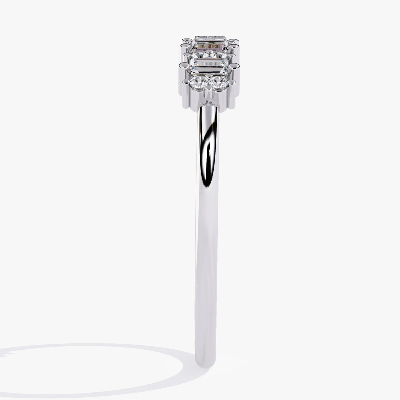 Stackable Lab Grown Diamond Wedding Band with Baguette Cut Stones