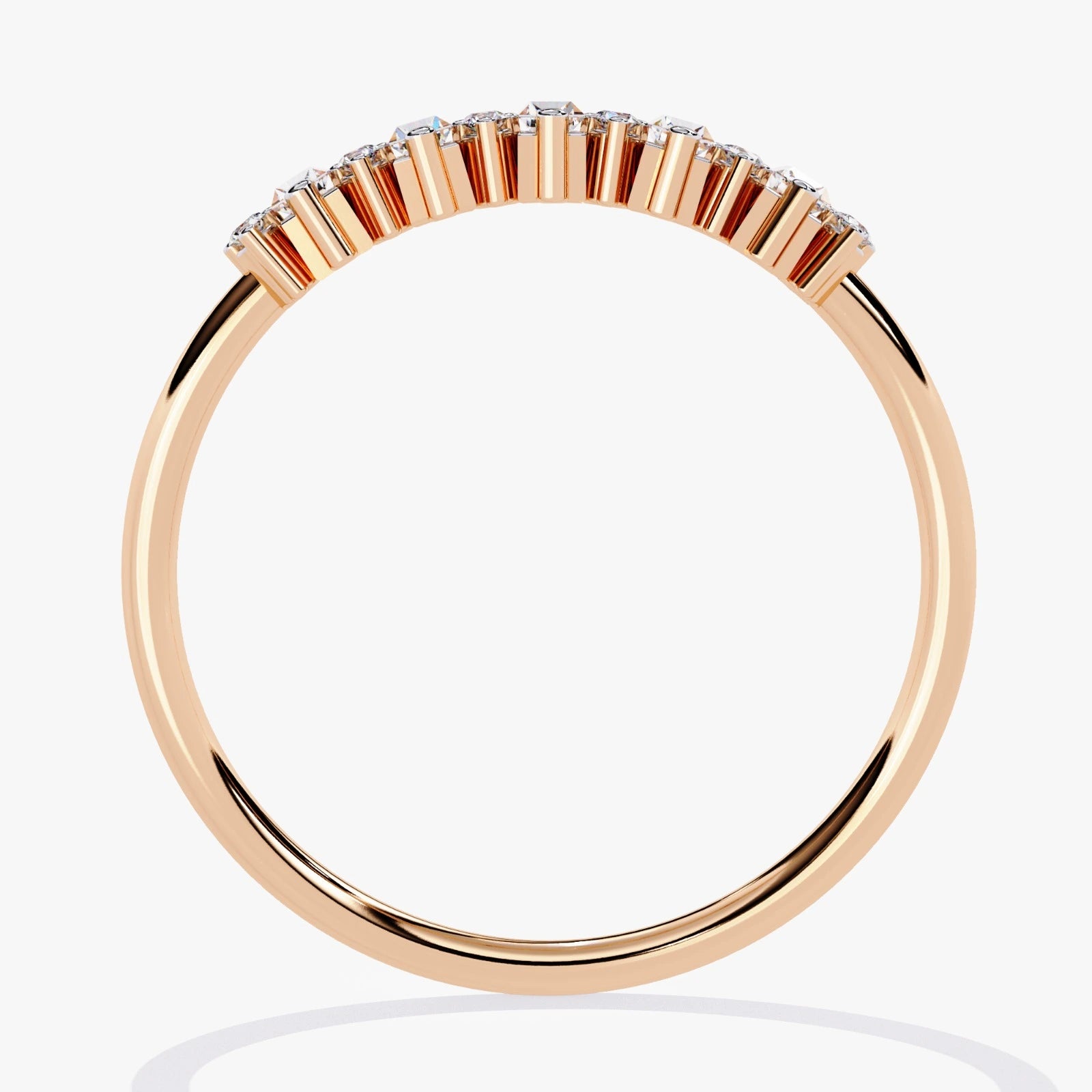 Stackable Lab Grown Diamond Wedding Band with Baguette Cut Stones