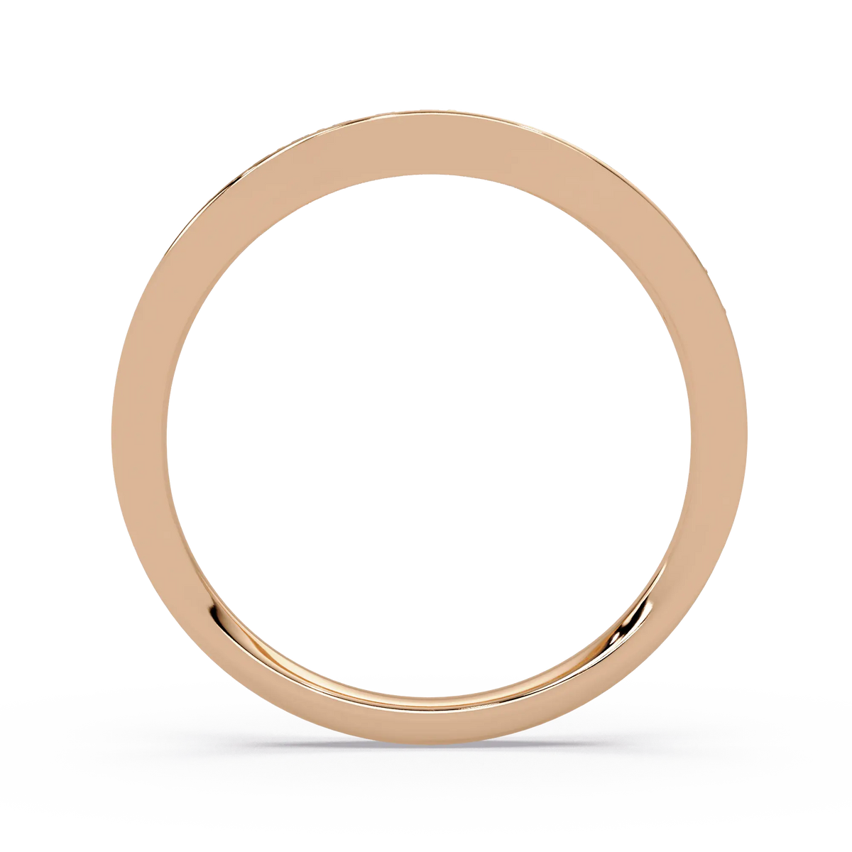 Triple Row Diamond Wedding Band & Modern Pavé Anniversary Ring in Rose Gold