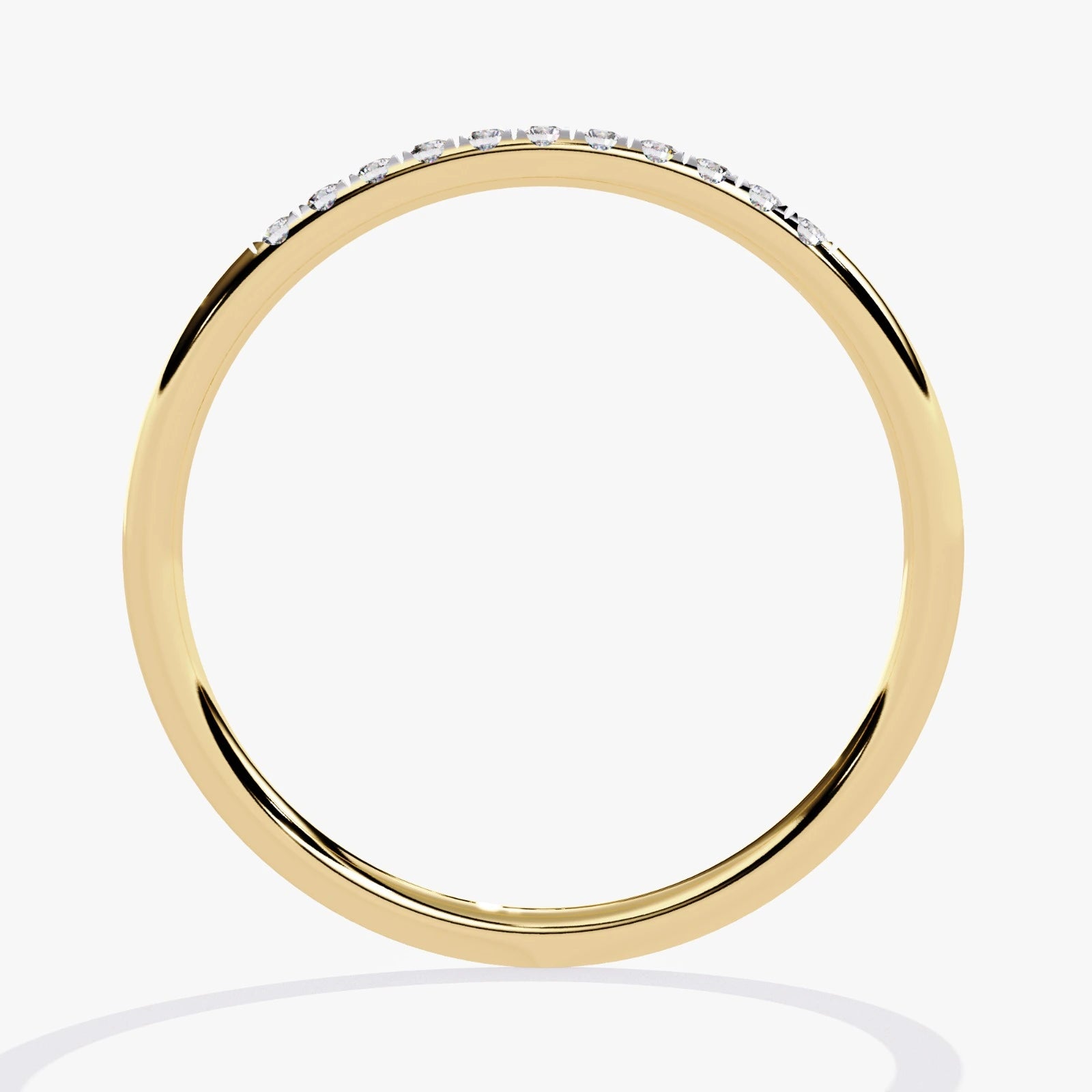 Ultra-Thin Lab Grown Diamond Wedding Band in White Gold  Micro Pave Stacking Ring