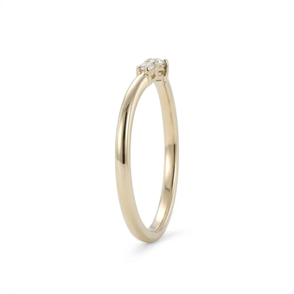 V-Shaped Moissanite Curved Wedding Band Chevron Diamond Accent Ring Minimalist Stacking Ring