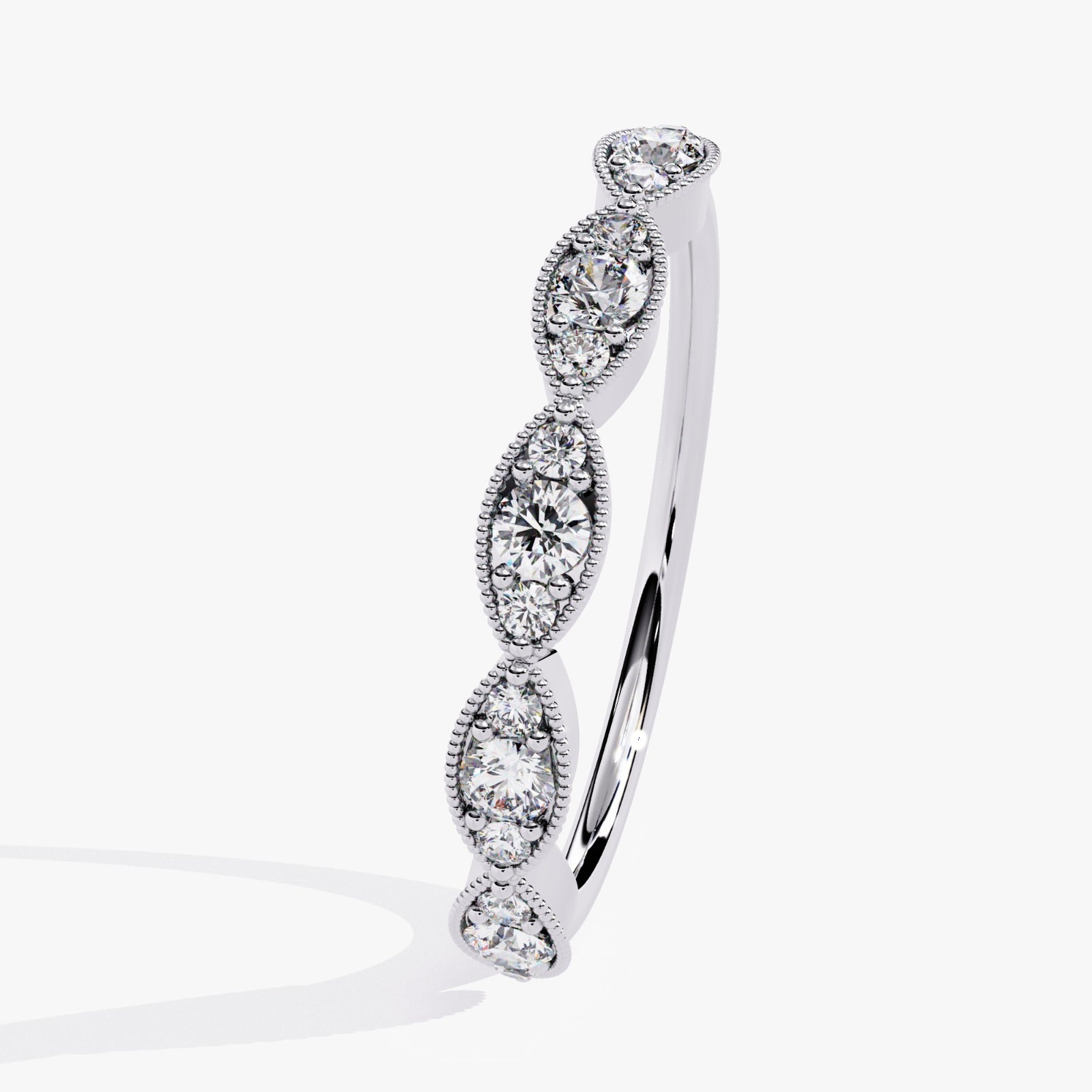 Vintage-Inspired Round Lab-Grown Diamond Wedding Band