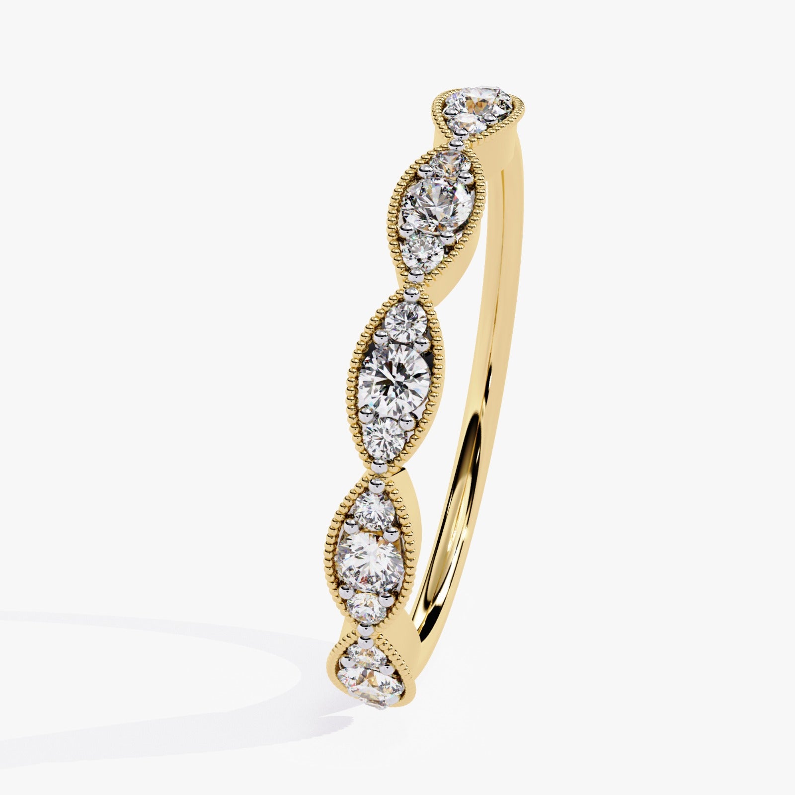 Vintage-Inspired Round Lab-Grown Diamond Wedding Band