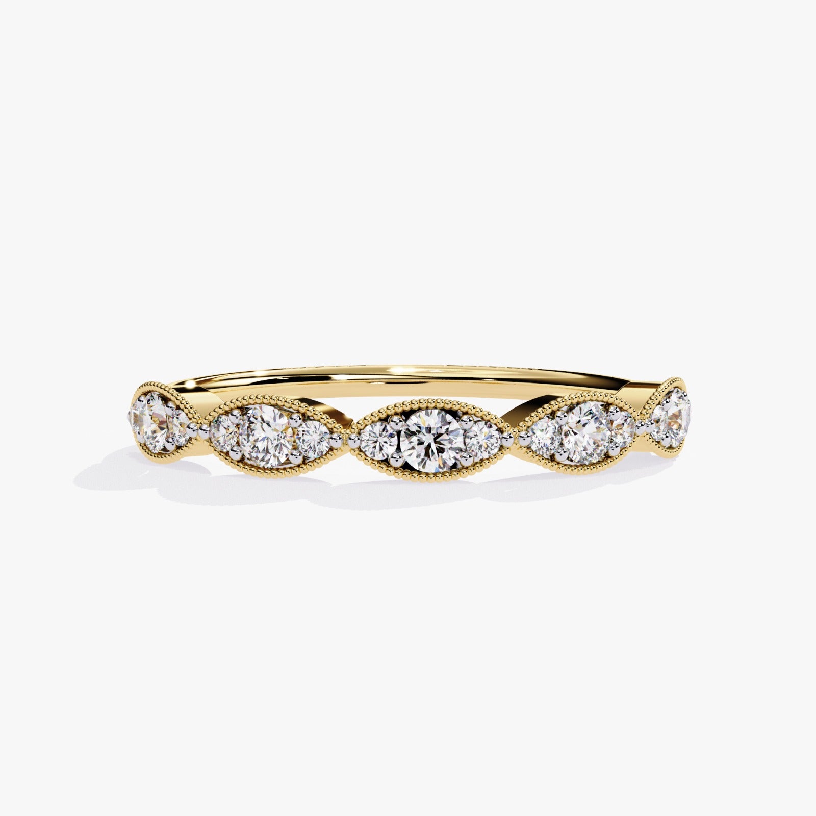 Vintage-Inspired Round Lab-Grown Diamond Wedding Band