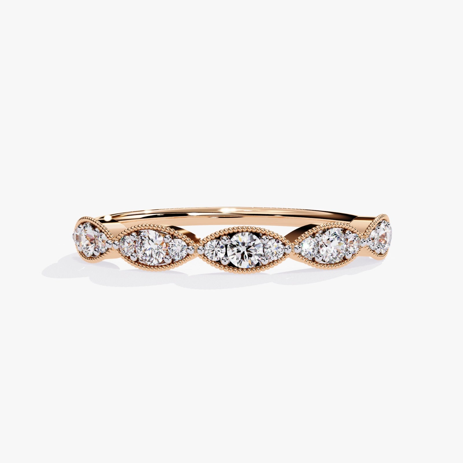 Vintage-Inspired Round Lab-Grown Diamond Wedding Band