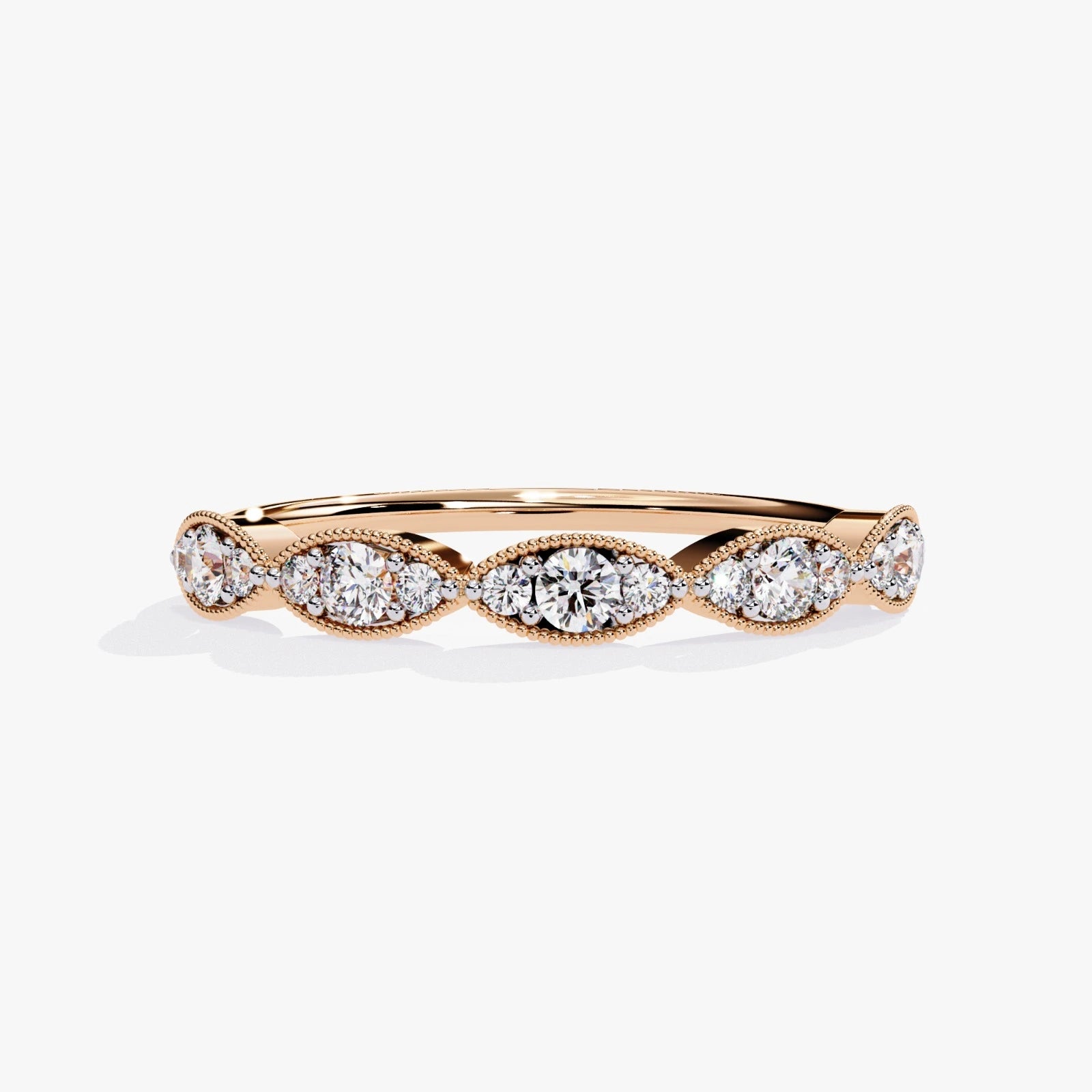 Vintage-Inspired Round Lab-Grown Diamond Wedding Band