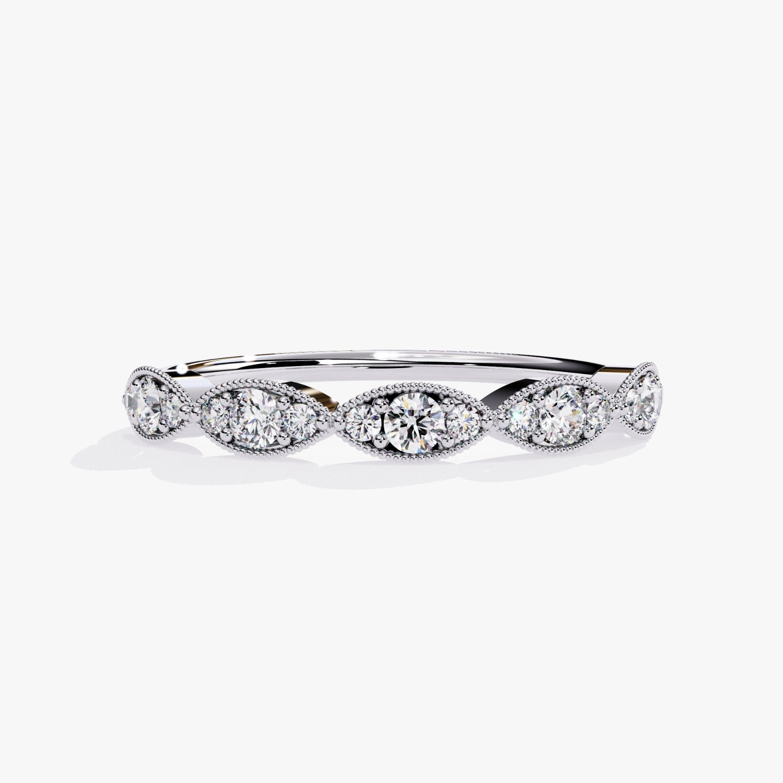 Vintage-Inspired Round Lab-Grown Diamond Wedding Band