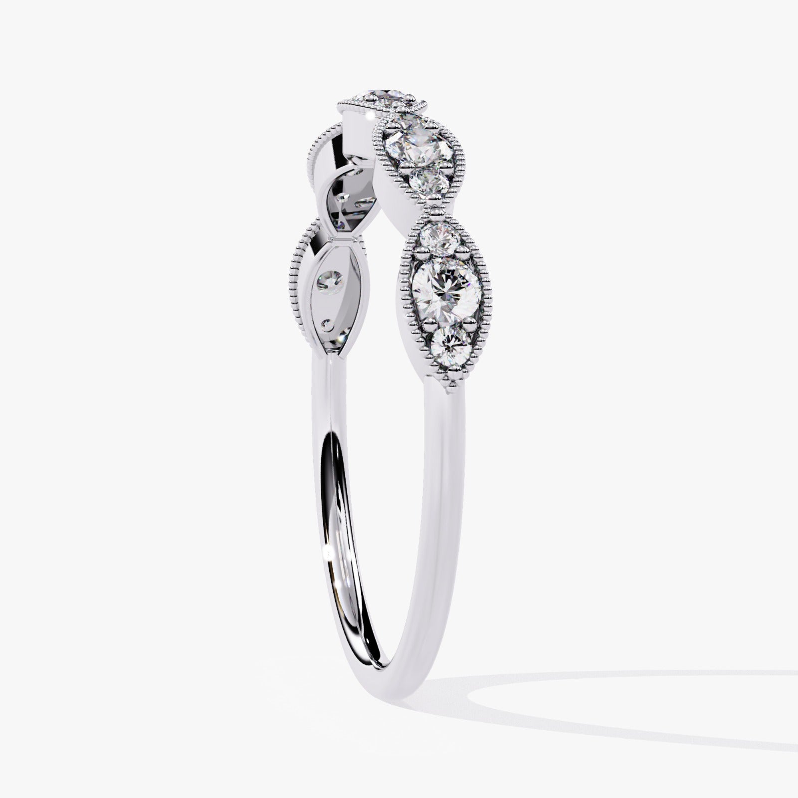 Vintage-Inspired Round Lab-Grown Diamond Wedding Band