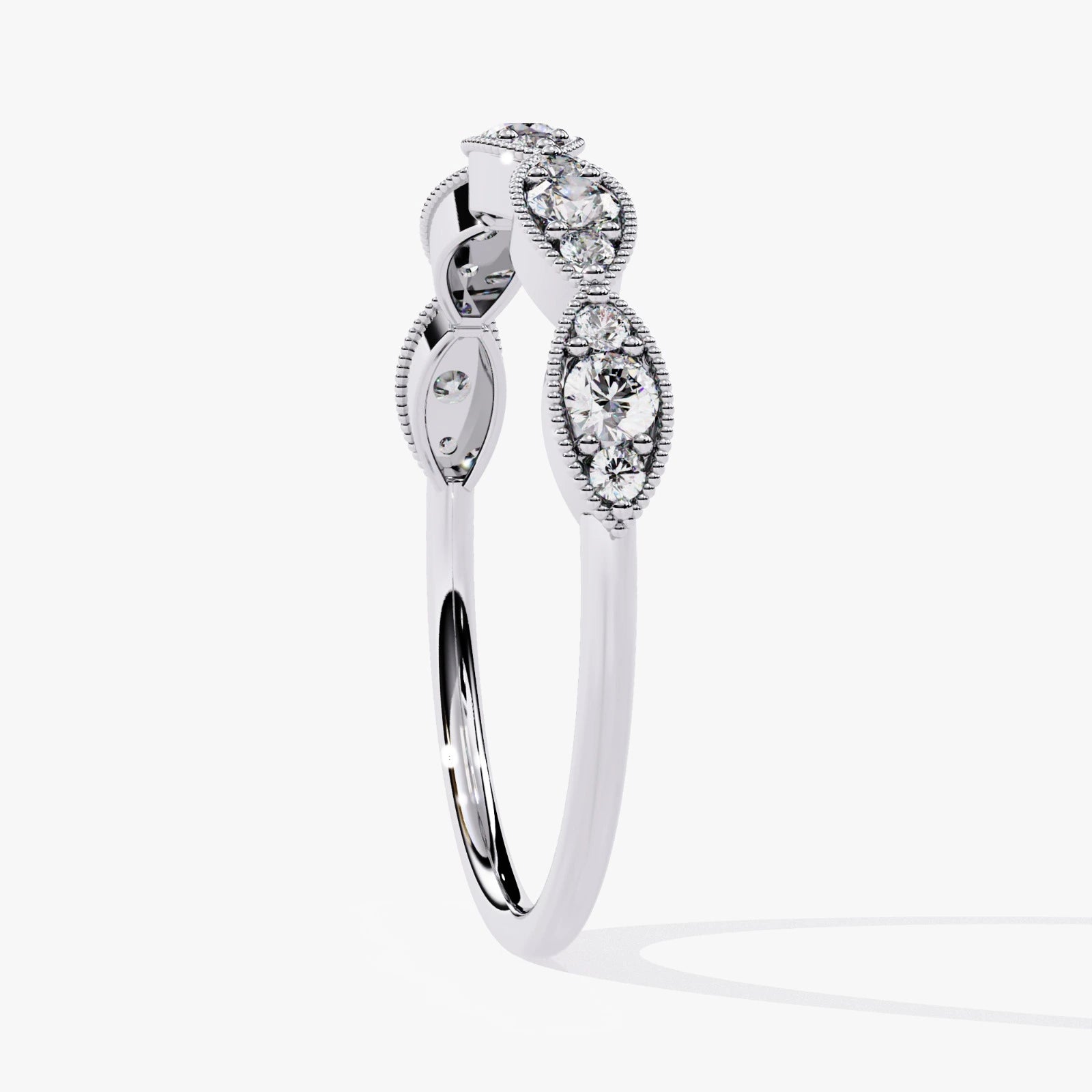 Vintage-Inspired Round Lab-Grown Diamond Wedding Band