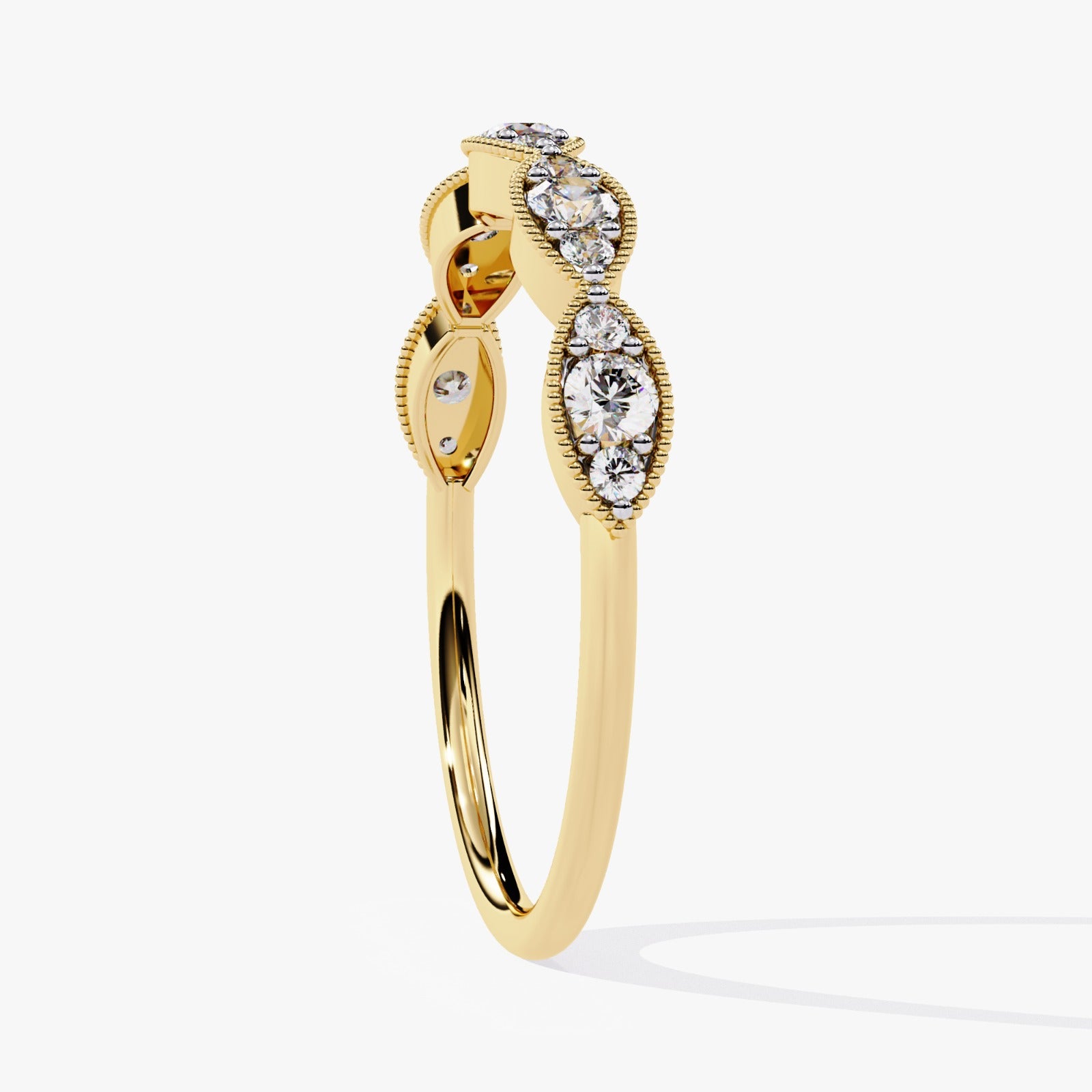 Vintage-Inspired Round Lab-Grown Diamond Wedding Band