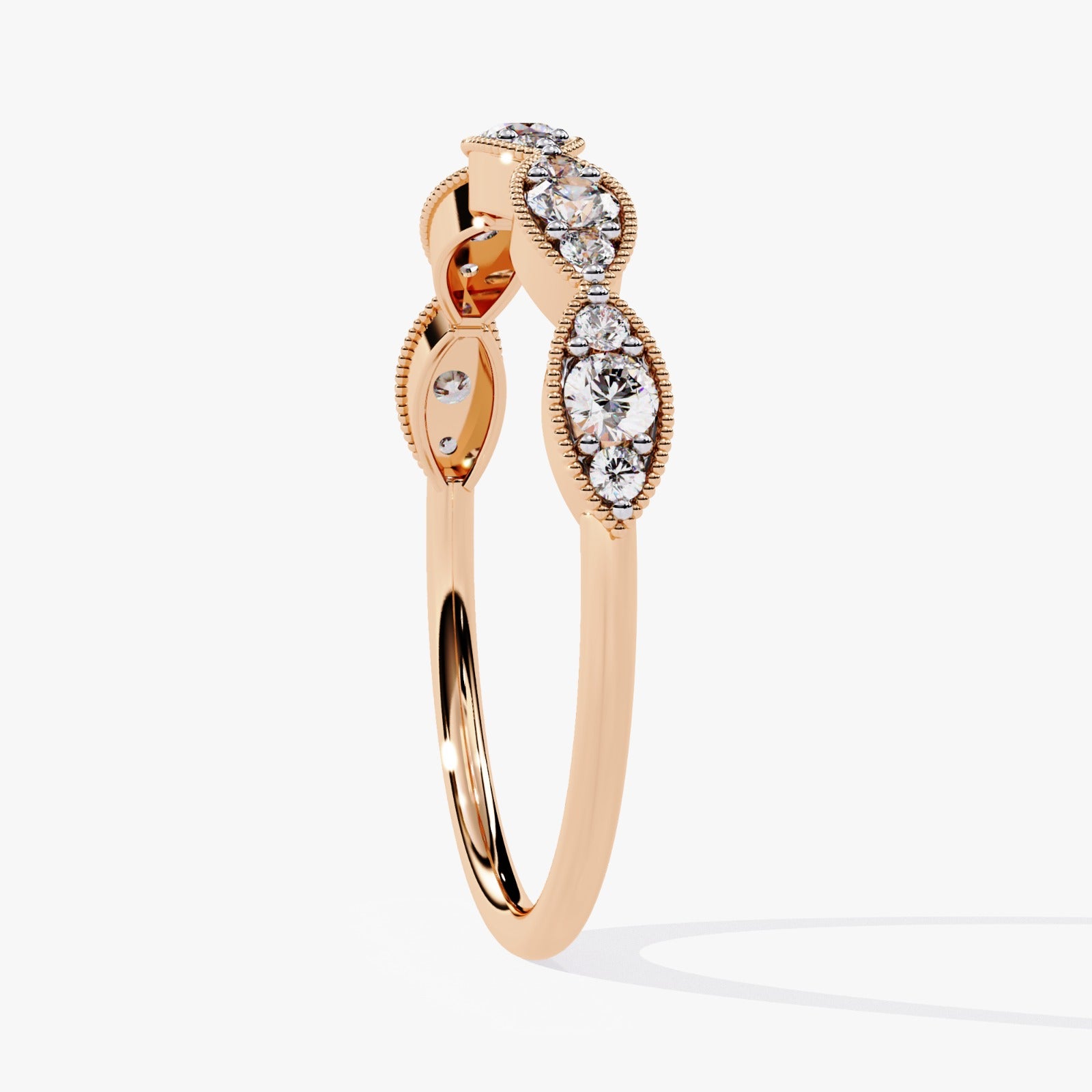 Vintage-Inspired Round Lab-Grown Diamond Wedding Band