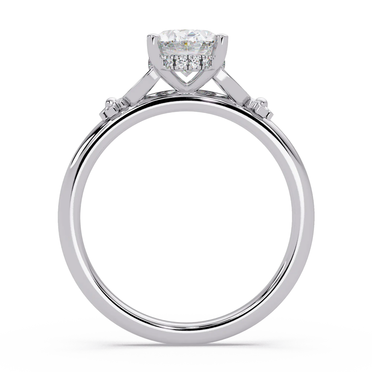 Vintage Oval Lab Grown Diamond Engagement Ring, Nature Inspired Solitaire Ring, Elegant Bridal Jewelry