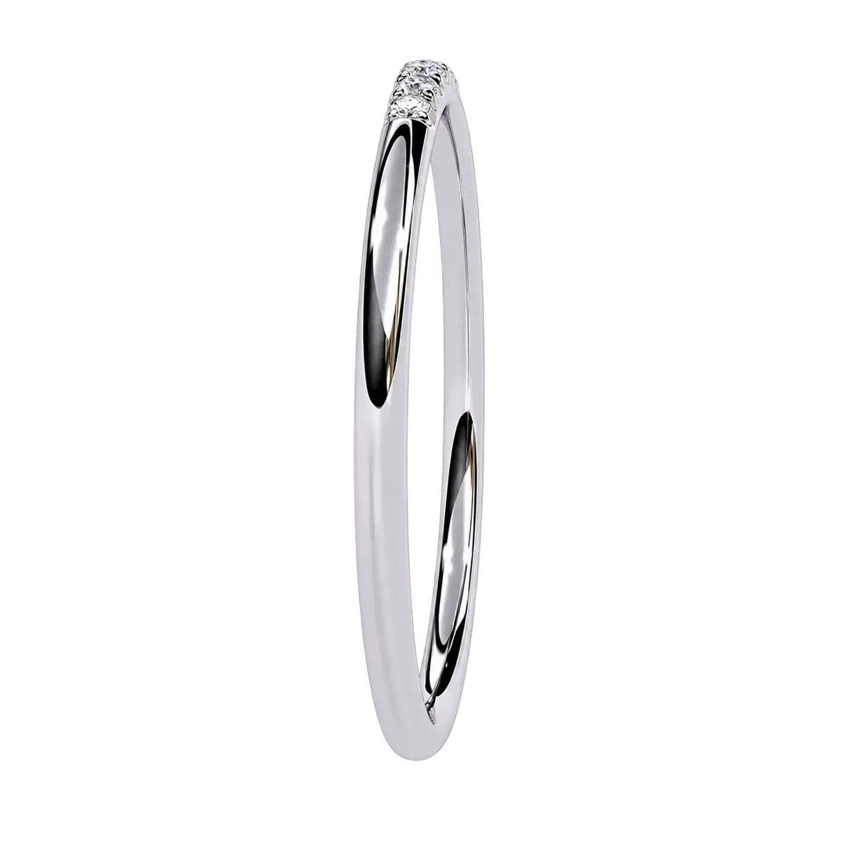 Dainty Round Cut Lab Grown Diamond Wedding Ring - Stone Anniversary Band for Women